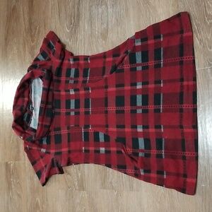 (S) Papa Vancover Lumberjack Plaid Cowl Neck Sweater Dress Cozy Cabin Nordic